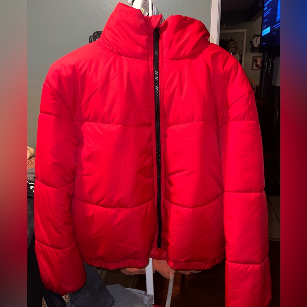 RED BOMBER JACKET